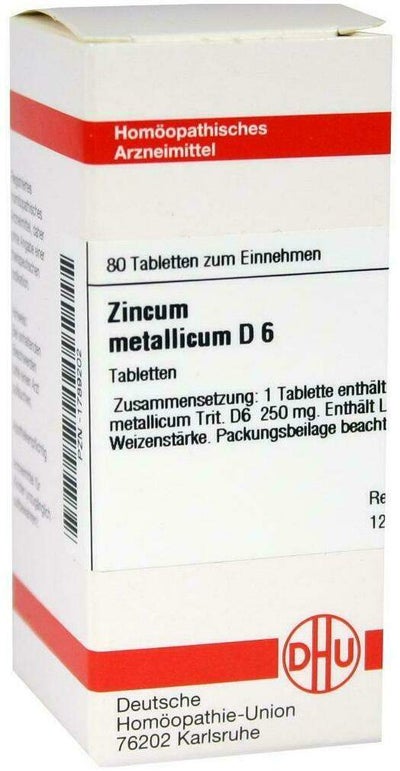 Dhu Zincum Metallicum D6 80 Tabletten