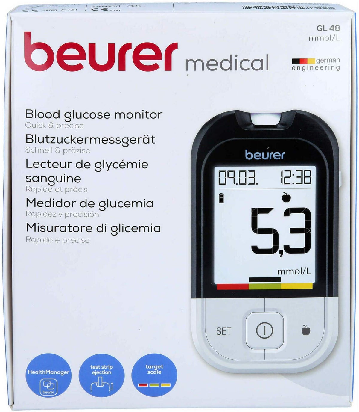 Beurer Gl48 Blutzuckermessgerät Mmol Je L