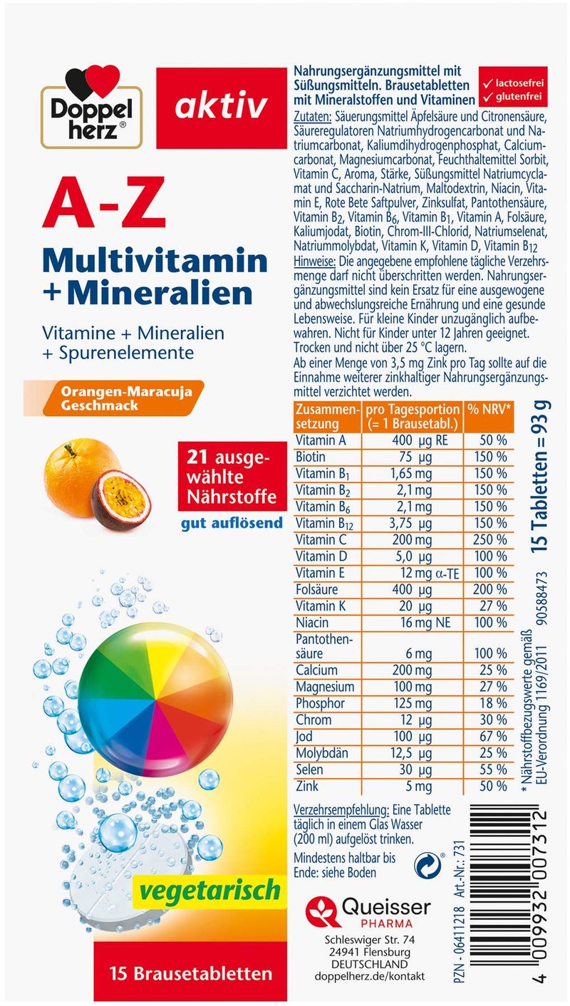 Doppelherz aktiv A-Z Multivitamin + Mineralien 15 Brausetabletten
