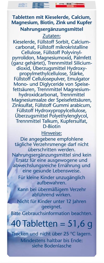 Doppelherz Aktiv Kieselerde + Biotin + Zink 40 Tabletten