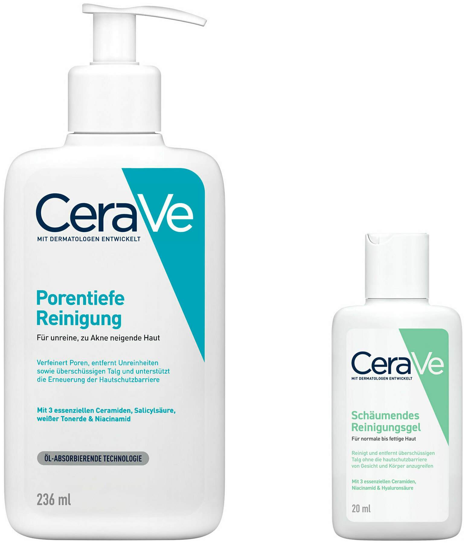 Cerave porentiefe Reinigung Gel 236 ml + gratis schäumendes Reinigungsgel 20 ml