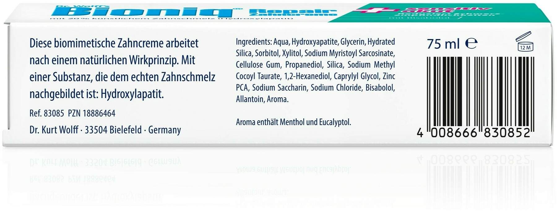 Bioniq Repair-Zahncreme sensitiv akut 75 ml