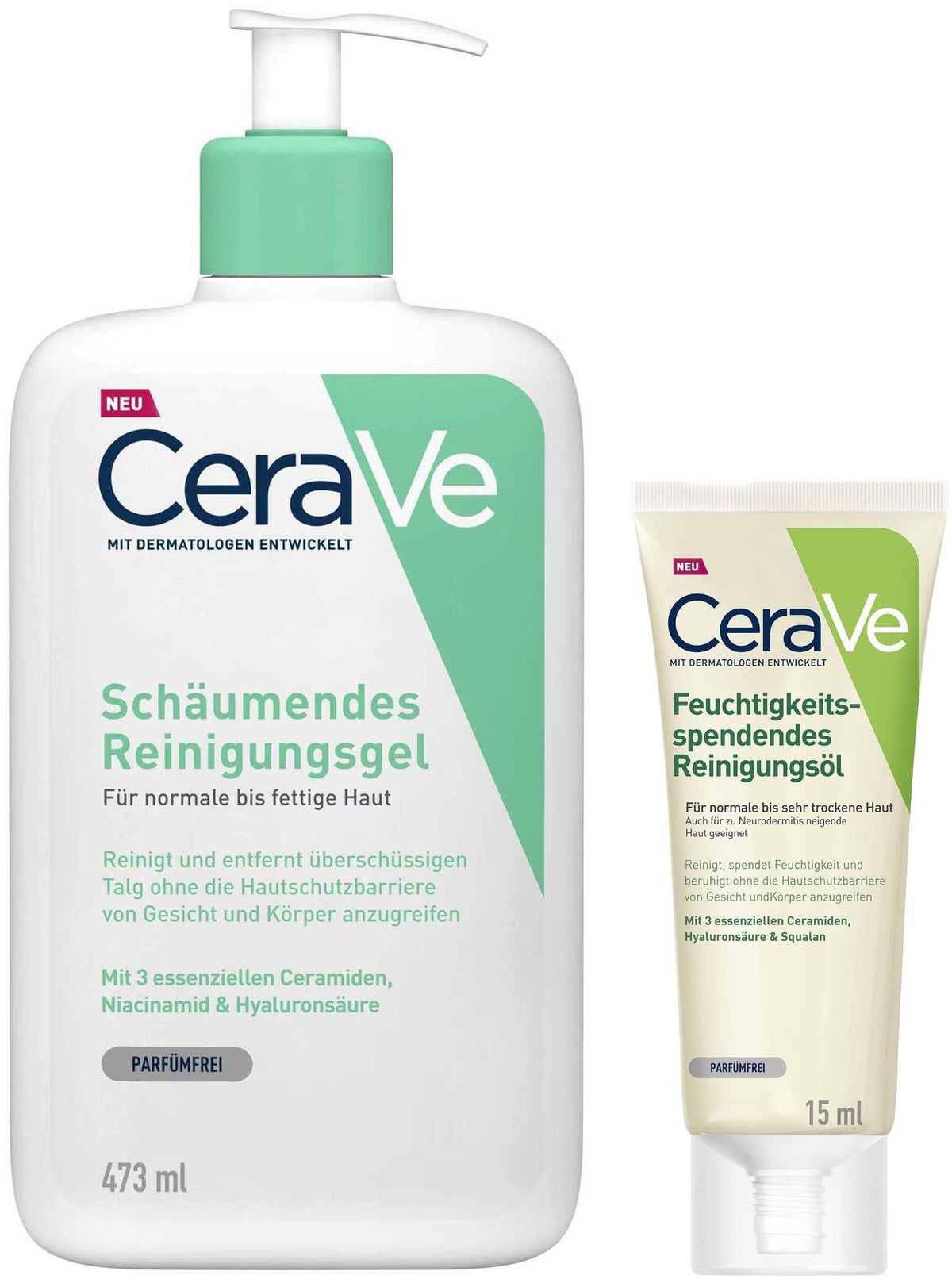 CeraVe Schäumendes Reinigungsgel 473 ml + gratis Feuchtigkeitsspendendes Reinigungsöl 15 ml