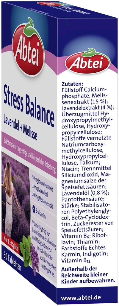 Abtei Stress Balance Lavendel+melisse 30 Tabletten