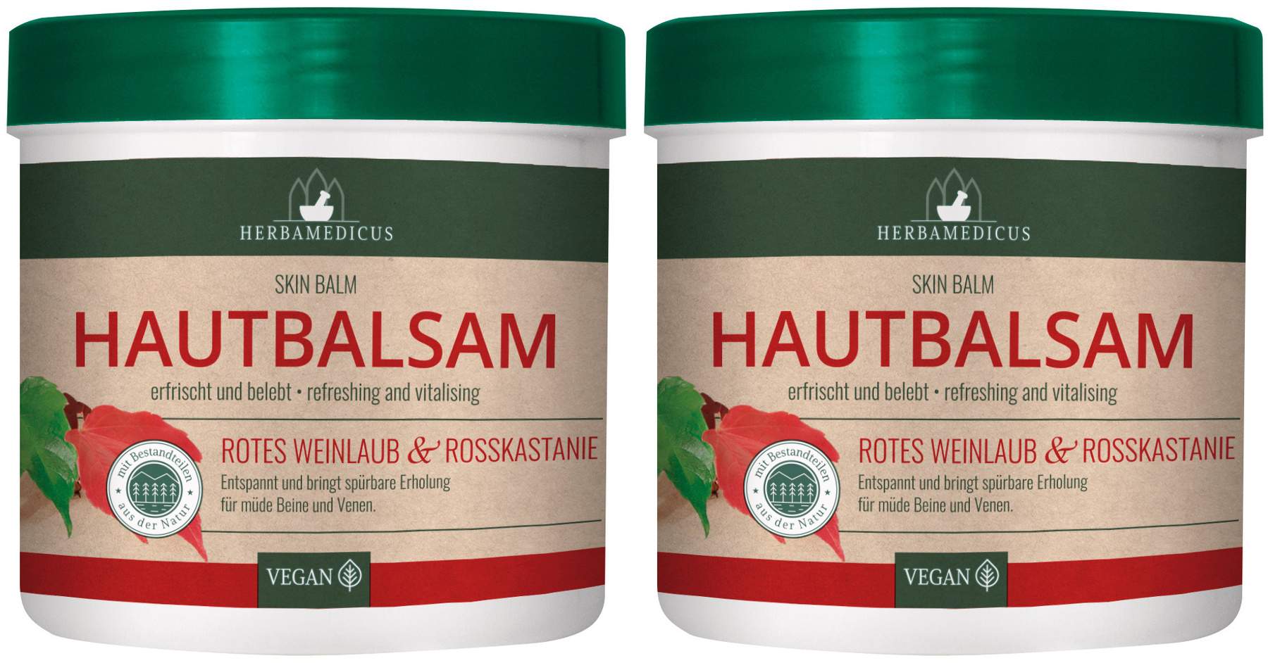 Hautbalsam rotes Weinlaub & Rosskastanien Gel 250 ml, 2er Set
