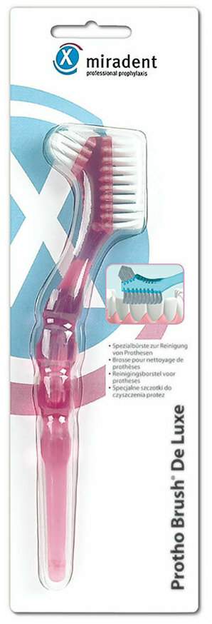 Miradent Prothesenbürste Protho Brush Pink 1 Zahnbürste