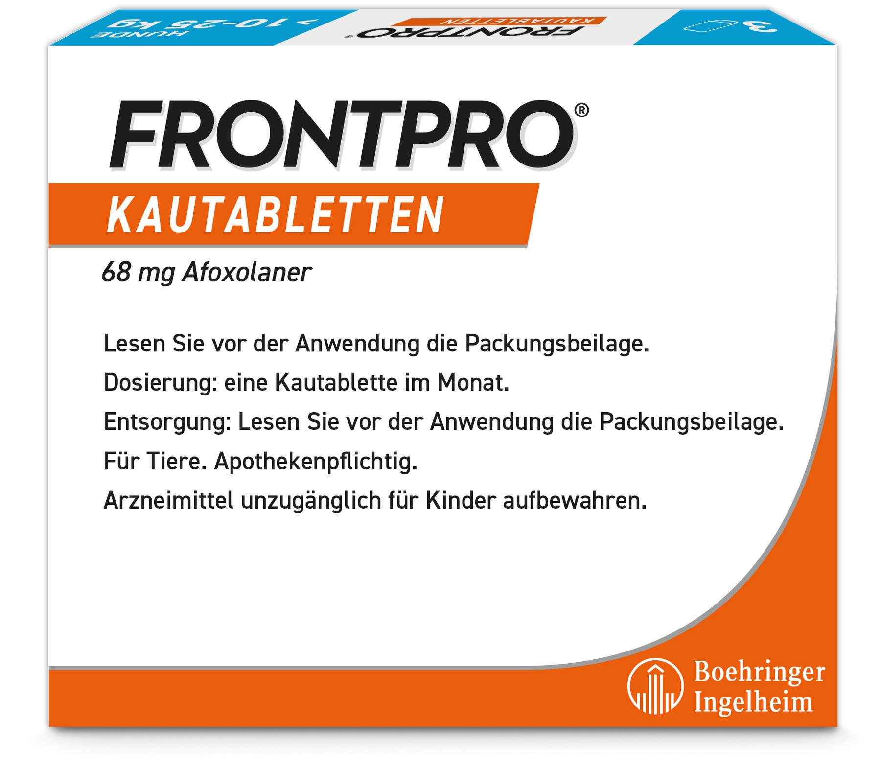 Frontpro 68 mg für Hunde 10-25 kg 3 Kautabletten
