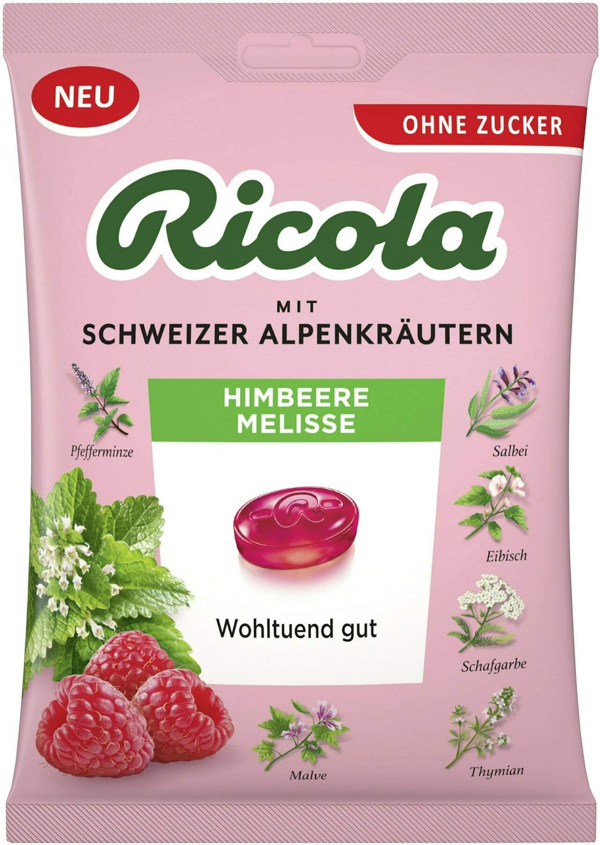 Ricola Himbeere Melisse  - 75 G Schweizer Hustenbonbons