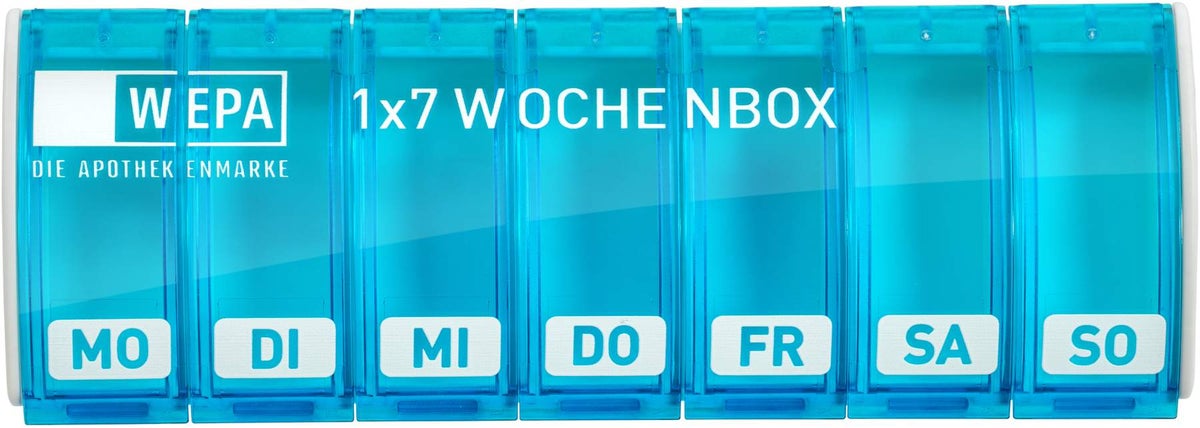 WEPA 1x7 Wochenbox Türkis + UV-Schutz