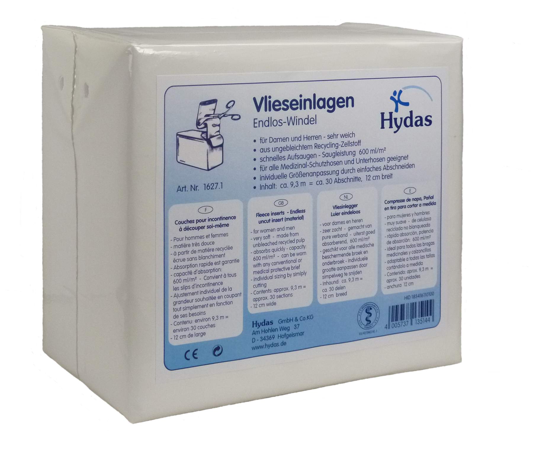 Hydas Endlos Windeln ca. 30 Stück (Vlies-Einlagen)