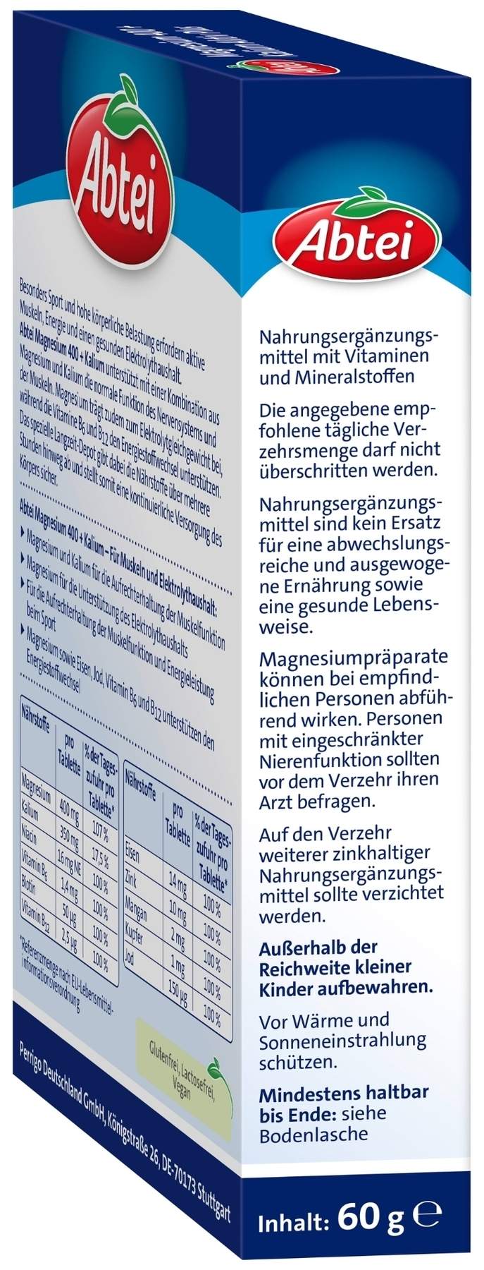 Abtei Magnesium 400+kalium 30 Tabletten