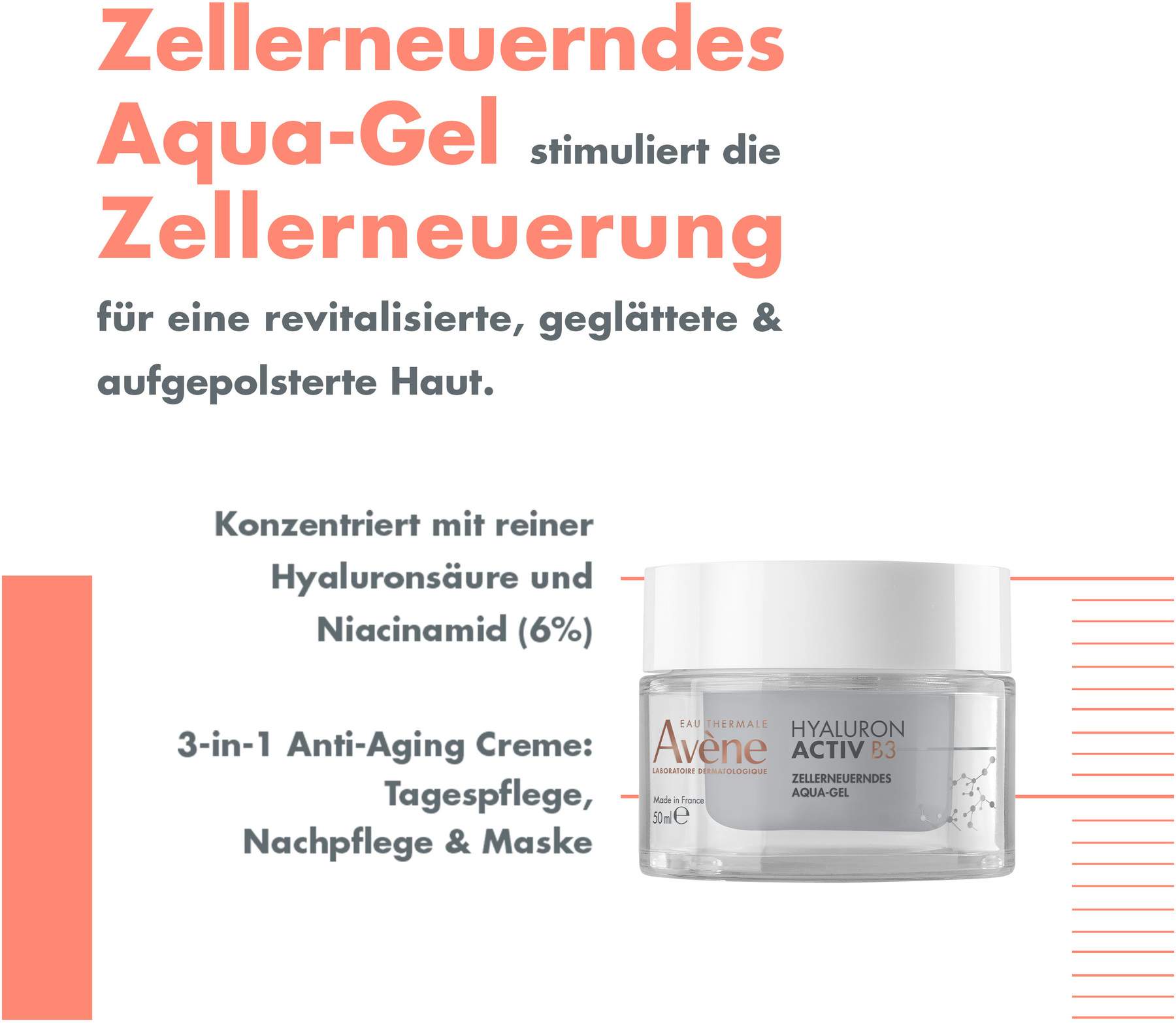 Avene Hyaluron Activ B3 zellerneuerndes Aqua-Gel 50 ml