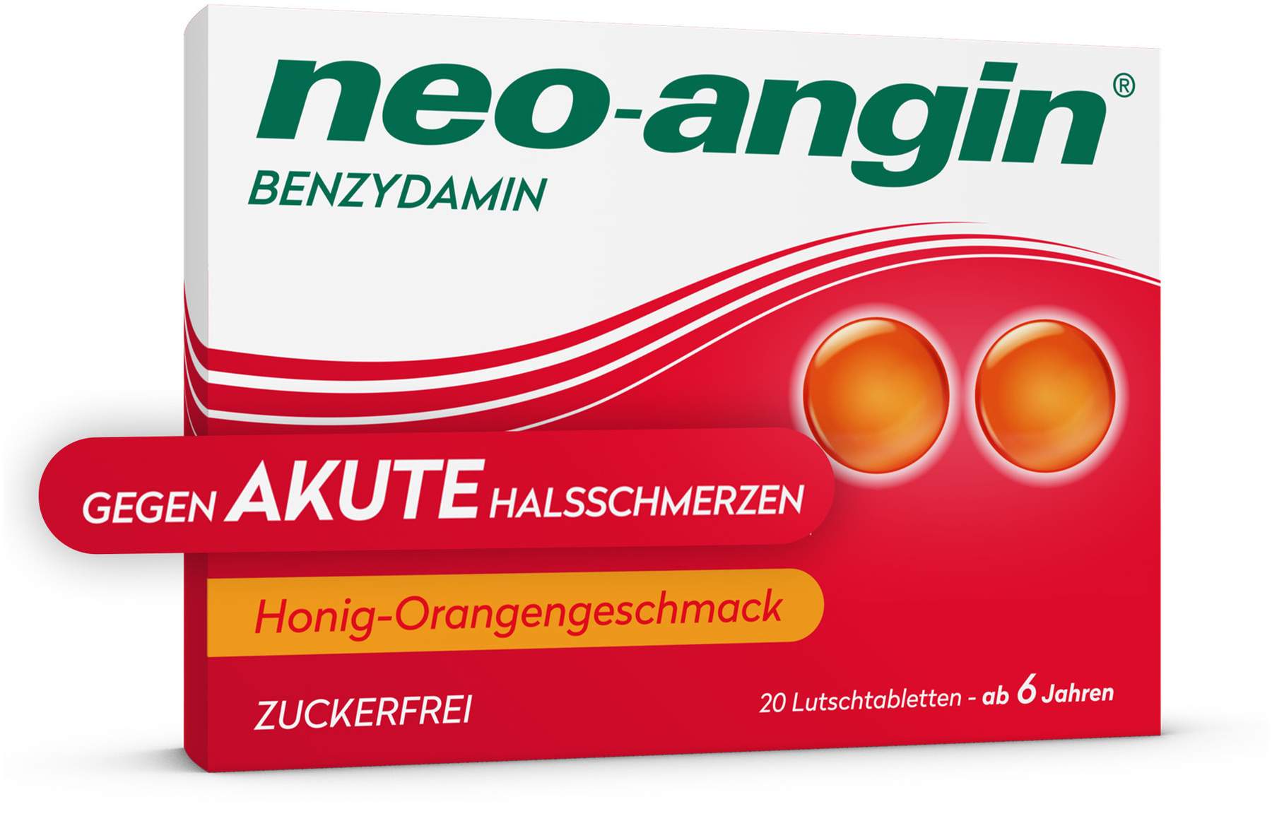 Neo angin Benzydamin Honig - Orange 20 Lutschtabletten