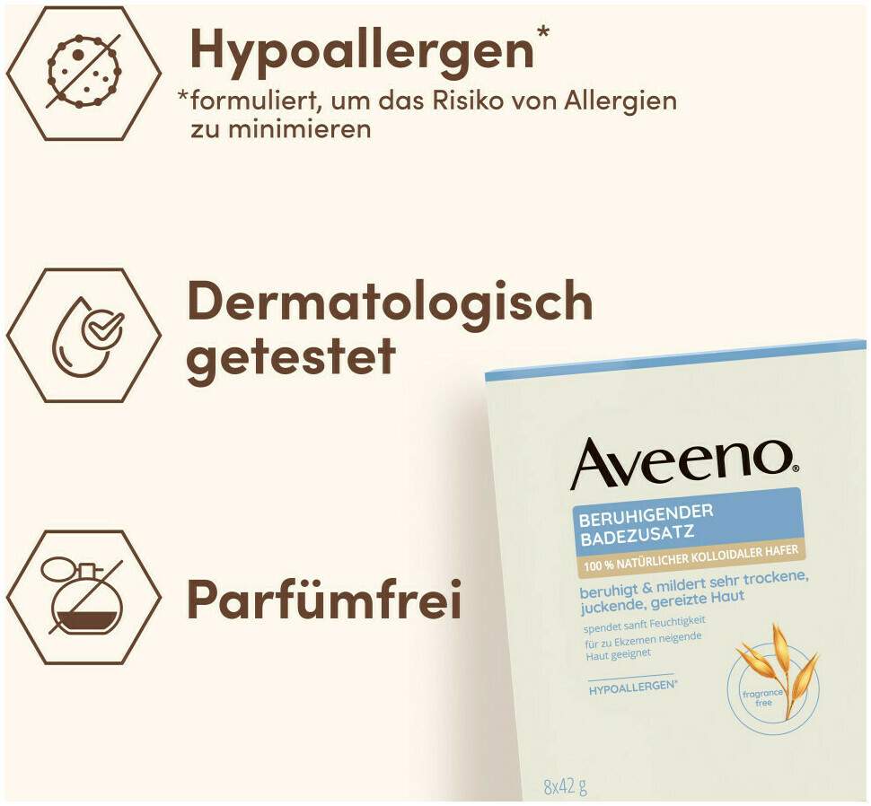 Aveeno Beruhigender Badezusatz 8 x 42 g