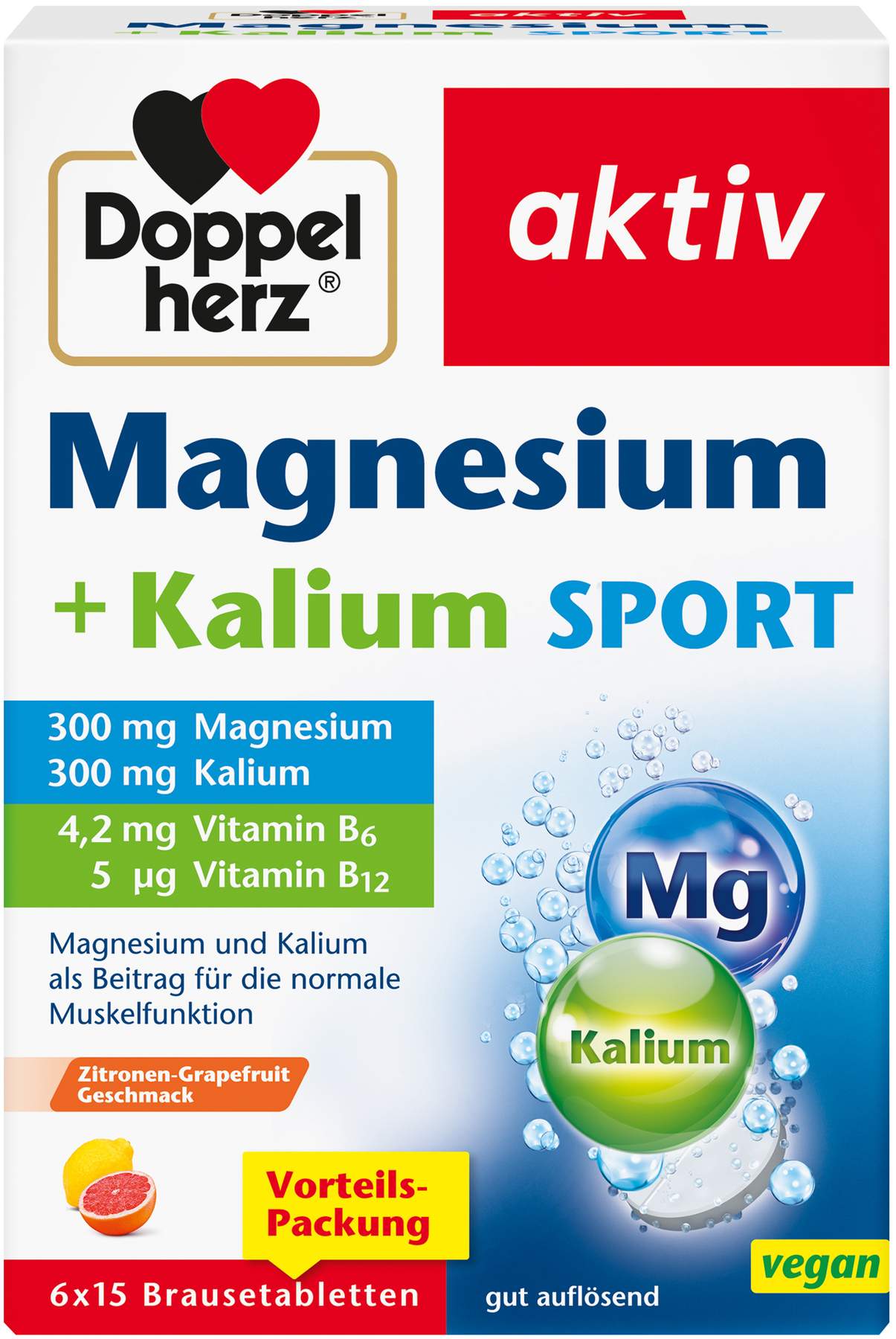Doppelherz Aktiv Magnesium + Kalium Sport 6 X 15 Brausetabletten