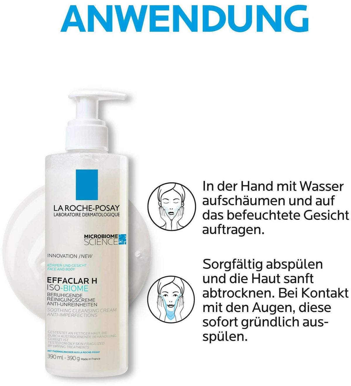 La Roche Posay Effaclar H Iso-Biome Reinigungscreme 390 ml