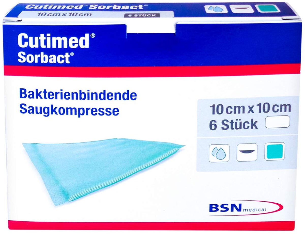 Cutimed Sorbact 6 Saugkompressen 10 X 10 cm