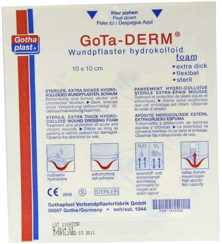 Gotha Derm Wundpflaster Foam Hydrophil 10x10cm