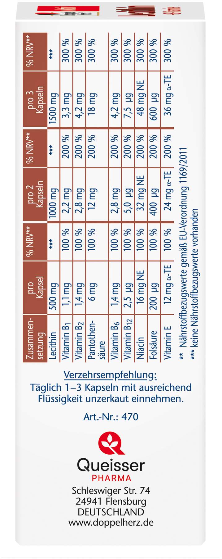 Doppelherz aktiv Lecithin + B Vitamin Kapseln 40 Kapseln