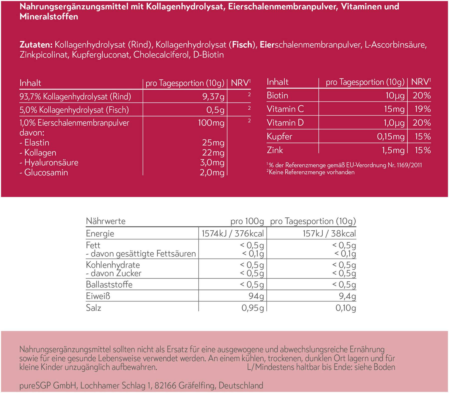 PureSGP Kollagen Peptide Multi Formula 300 g