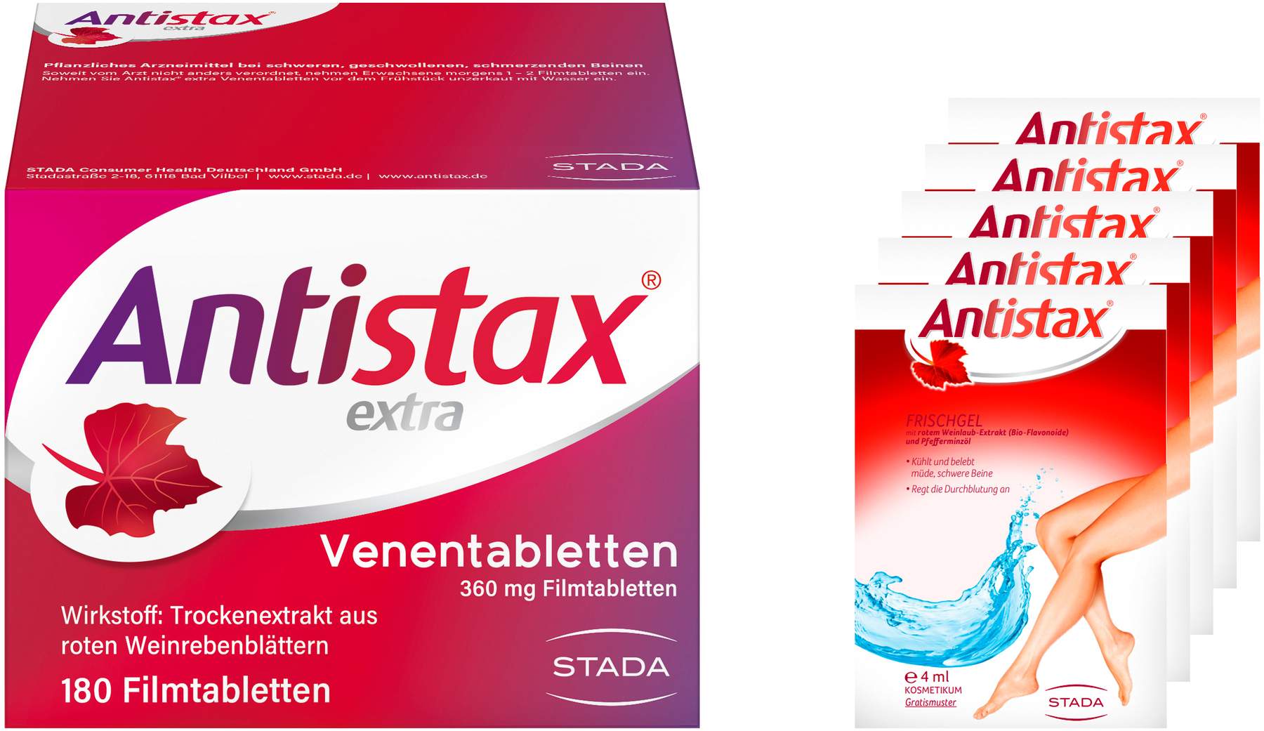 Antistax extra 180 Filmtabletten + gratis Antistax Frischgel 20 ml