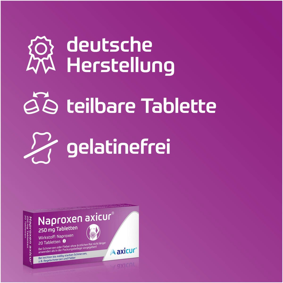 Naproxen axicur 250 mg 30 Tabletten