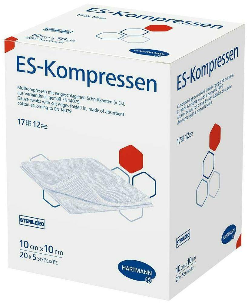 Es-Kompressen Steril 10 X 10 cm Grosspackung 20 X 5 Kompressen
