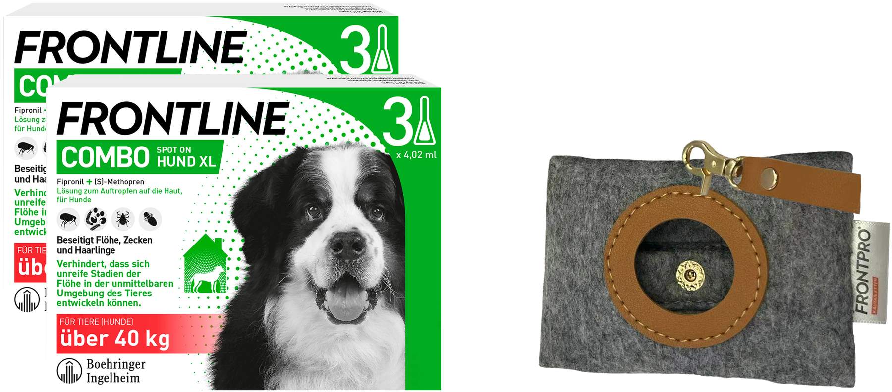 Frontline Combo Spot on Hund XL 40-60 kg 3  x 2 Pipetten + gratis Hundekotbeutelspender