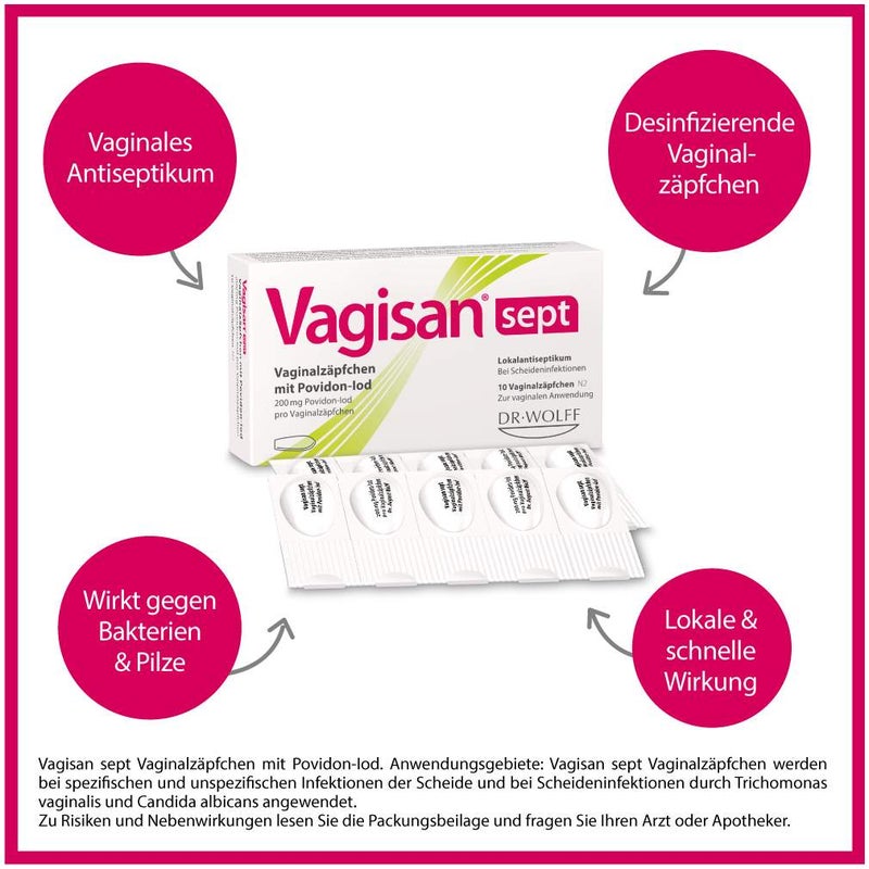Vagisan Sept Vaginalzäpfchen Mit Povidon-Iod 10 Stück