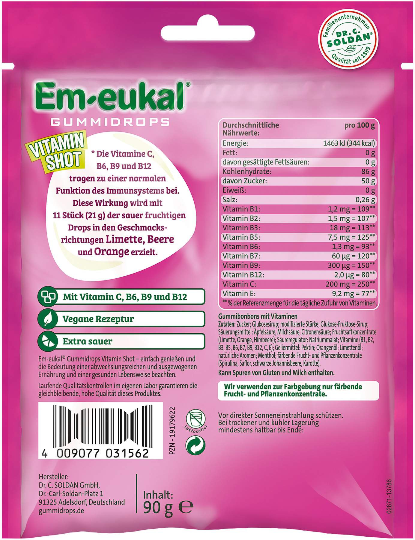 Em-Eukal Gummidrops Vitamin Shot Sauer 90 G
