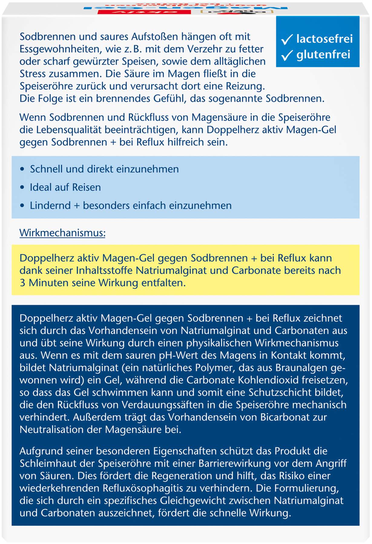 Doppelherz aktiv Magen-Gel gegen Sodbrennen und Reflux 20 Dosierbeutel