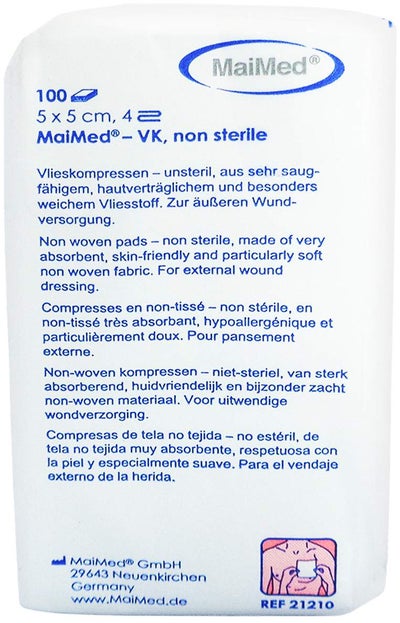 Vliesstoff-Kompressen Unsteril 5x5 cm 4fach