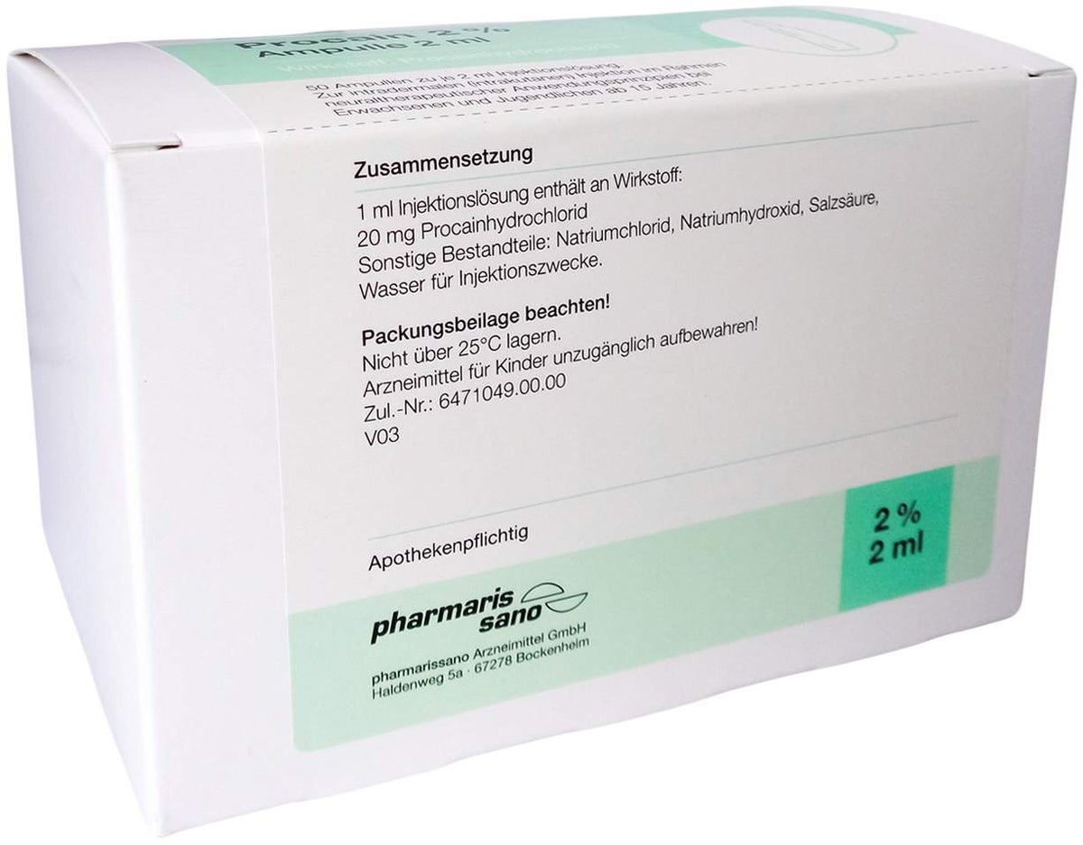 Procain Pharmarissano 2% 50 X 2 ml Ampullen