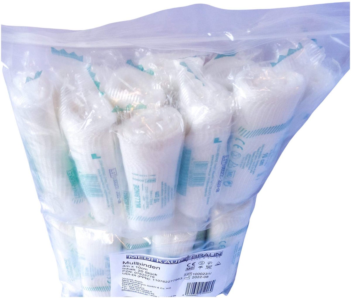 Mullbinden 10 cm X 4 M 20 Stück