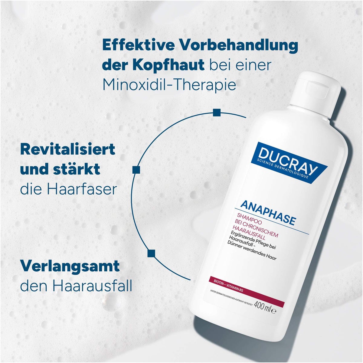 Ducray Anaphase Shampoo bei chronischem Haarausfall 400 ml