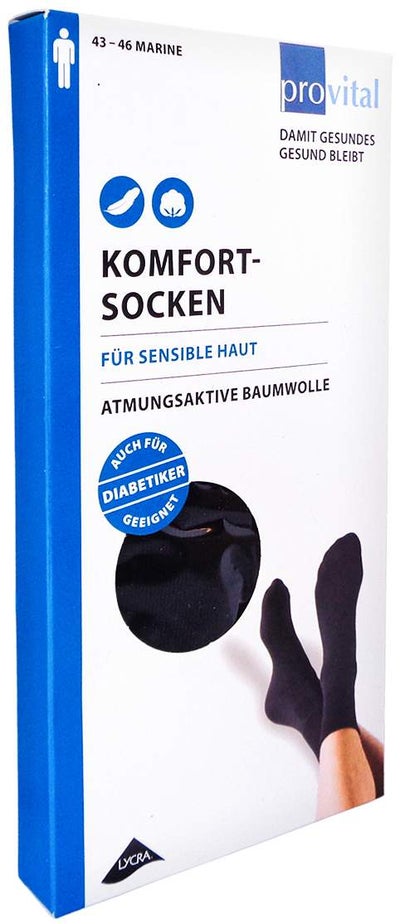 Provital Komfortsocken Men Gr.43-46 Marine 2 Stück