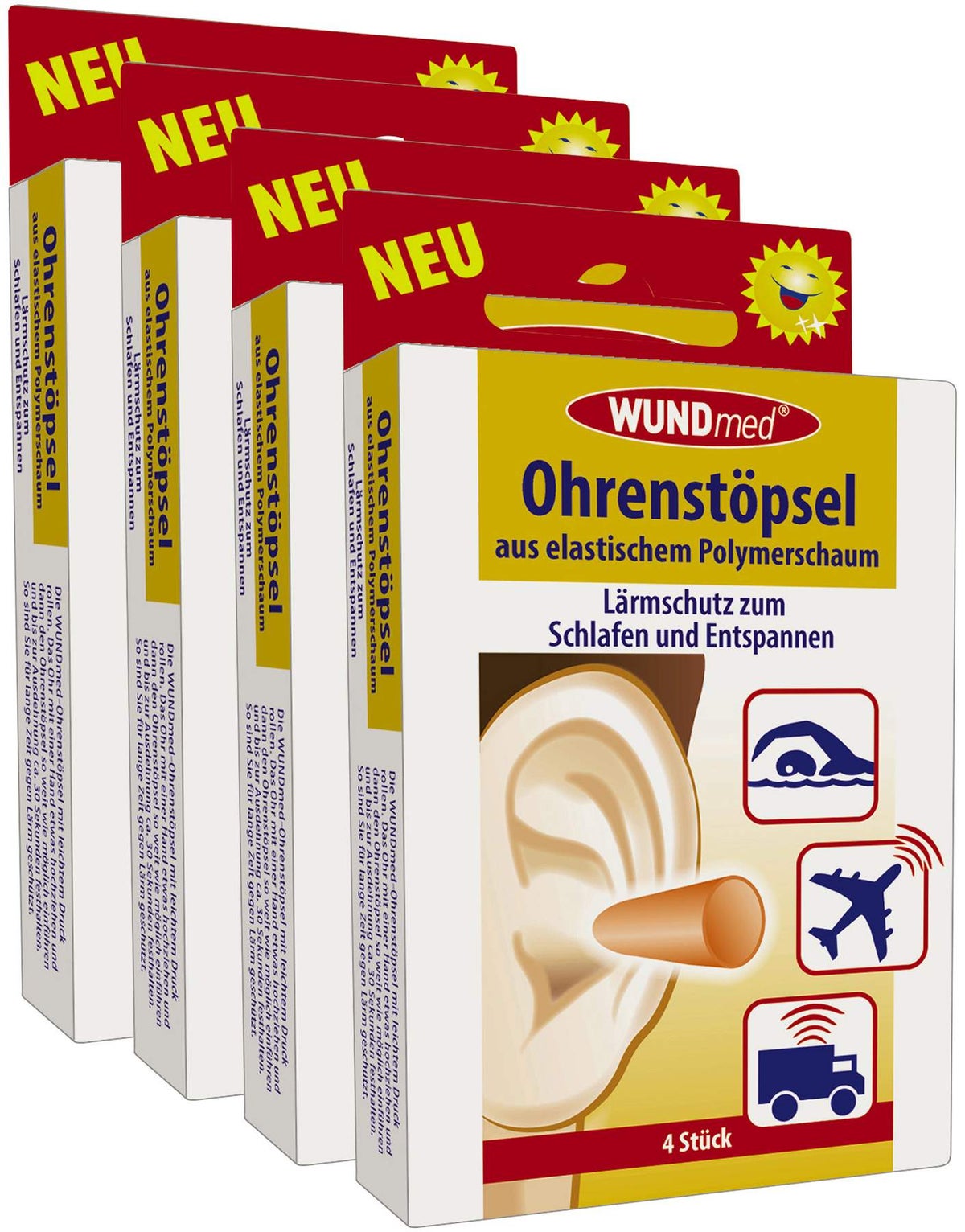 Ohrenstöpsel 4 x 4 Stück