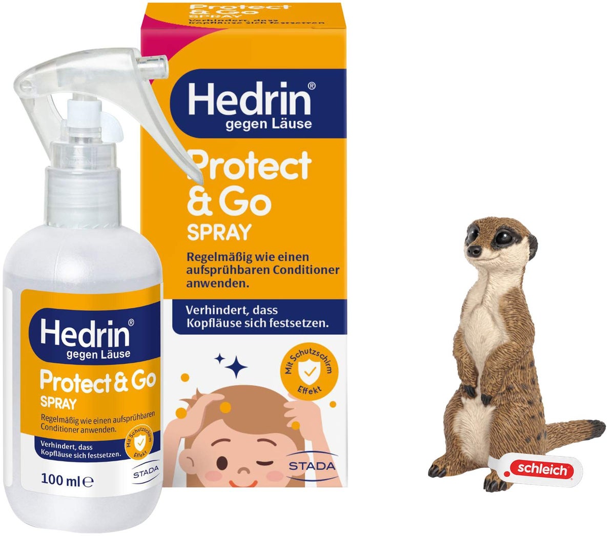 Hedrin Protect & Go 100 ml Spray + gratis Schleich® Erdmännchen 1 Stück