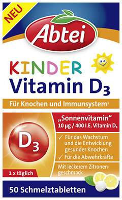 Abtei Kinder Vitamin D3 50 Schmelztabletten