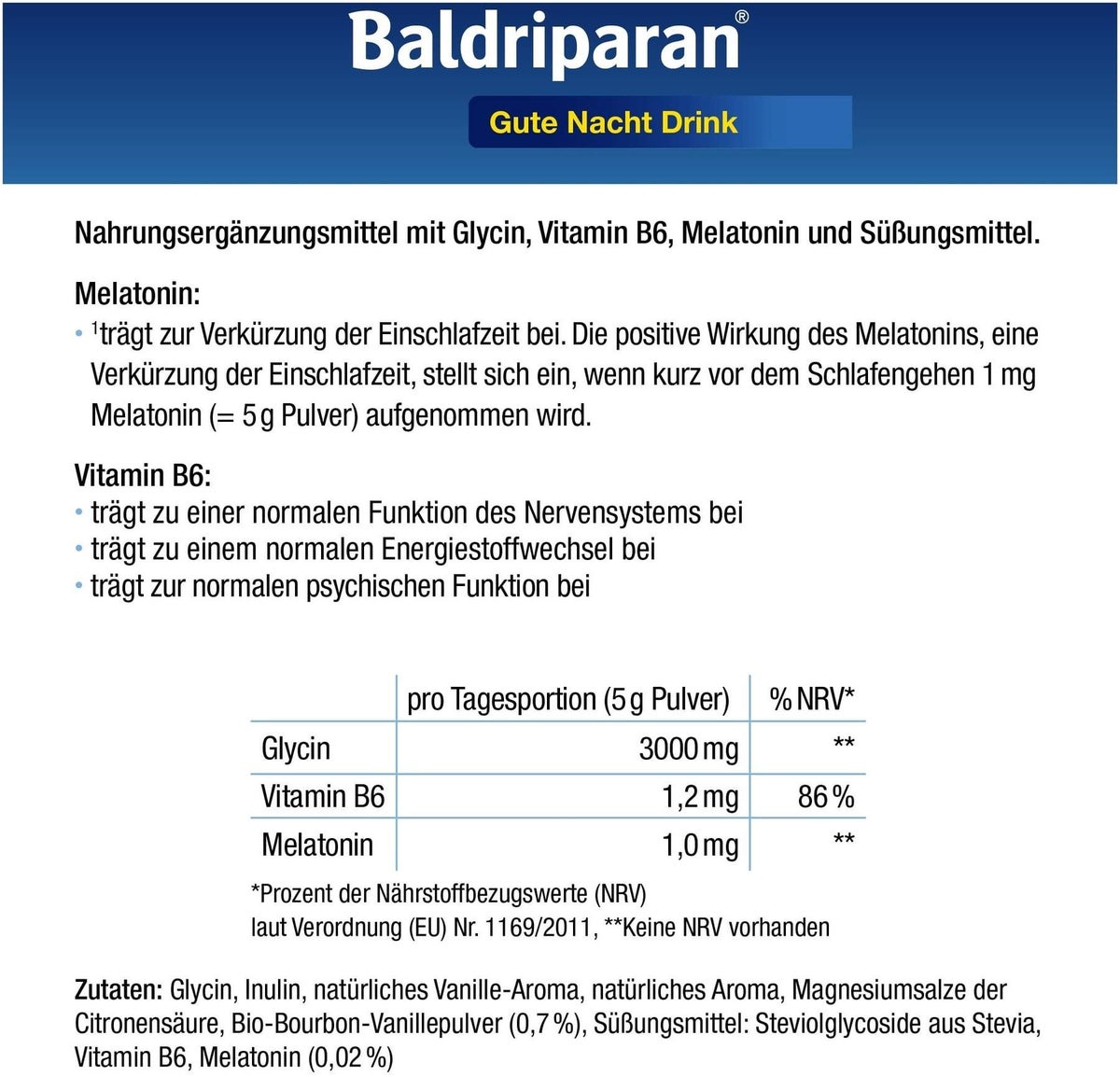 Baldriparan Gute Nacht Drink 300 g Pulver