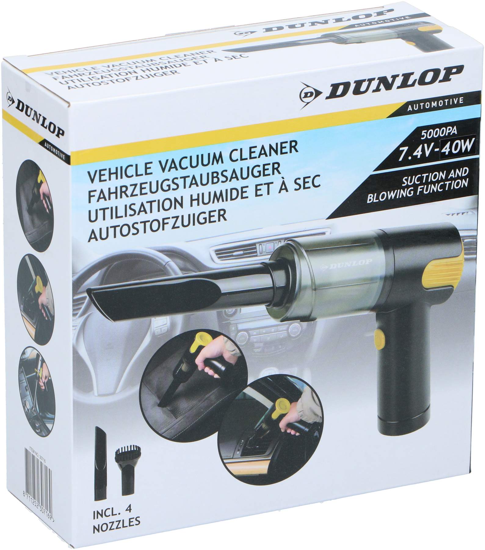 Dunlop Fahrzeugstaubsauger inkl. 4 Aufsätze