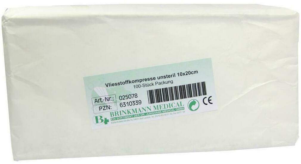 Vliesstoff-Kompressen 10x20 cm Unsteril