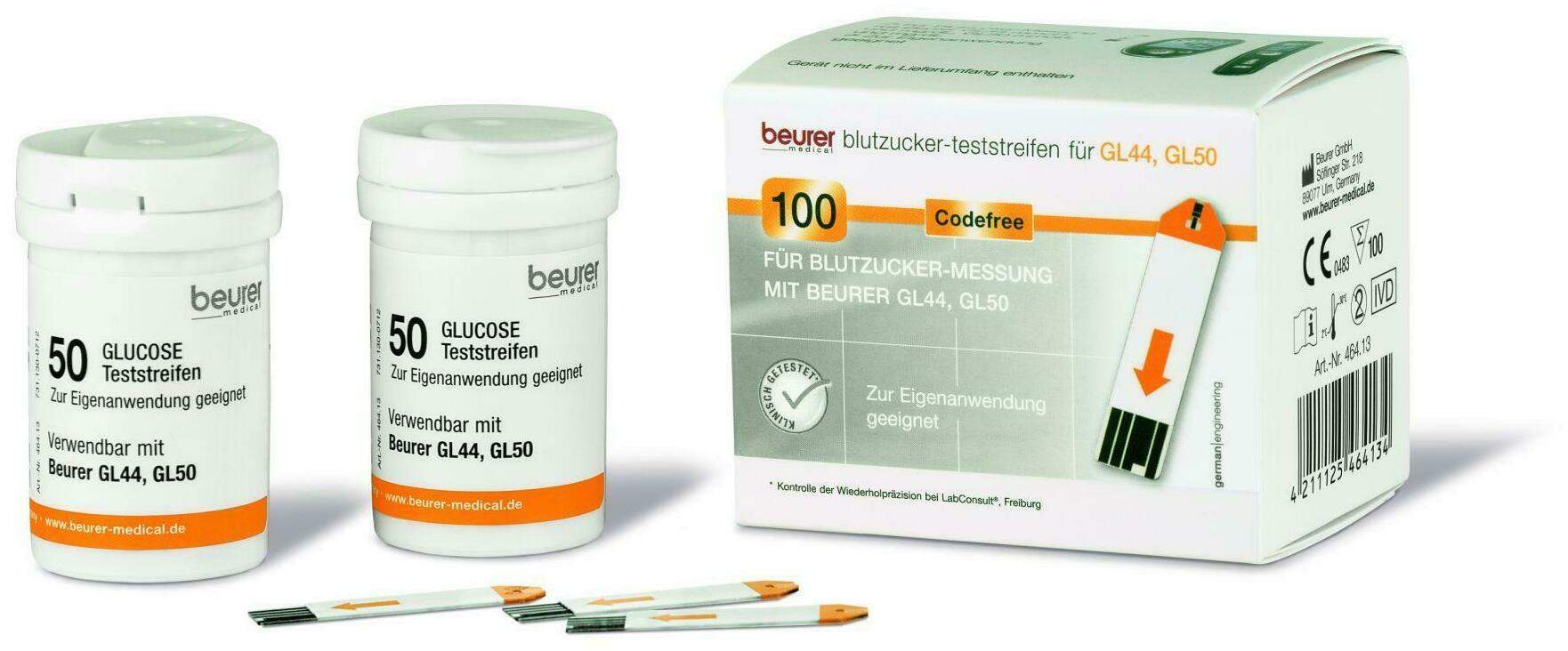 Beurer Blutzuckerteststreifen GL44,GL50,GL50 evo 100 Stück
