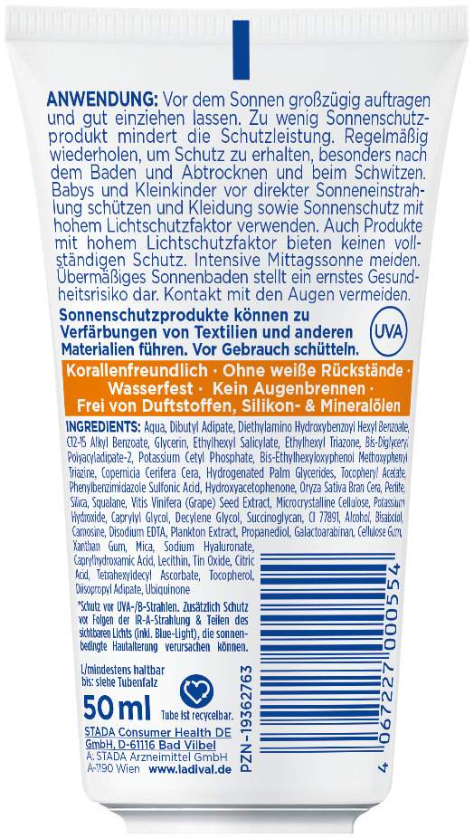 Ladival empfindliche und normale Haut Sonnenschutz-Lotion Gesicht LSF 50+ 50 ml