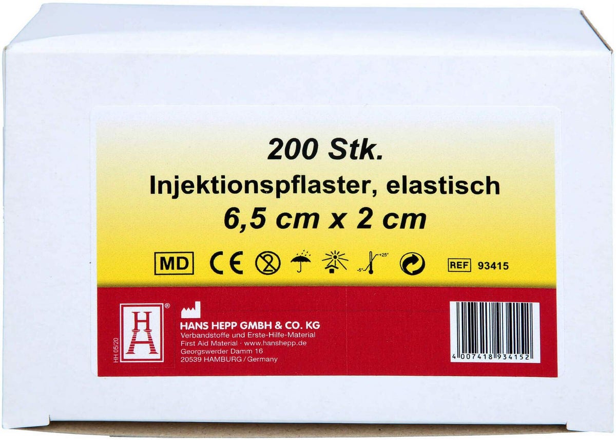 Injektionspflaster 2x6,5 cm Vlies Weiß