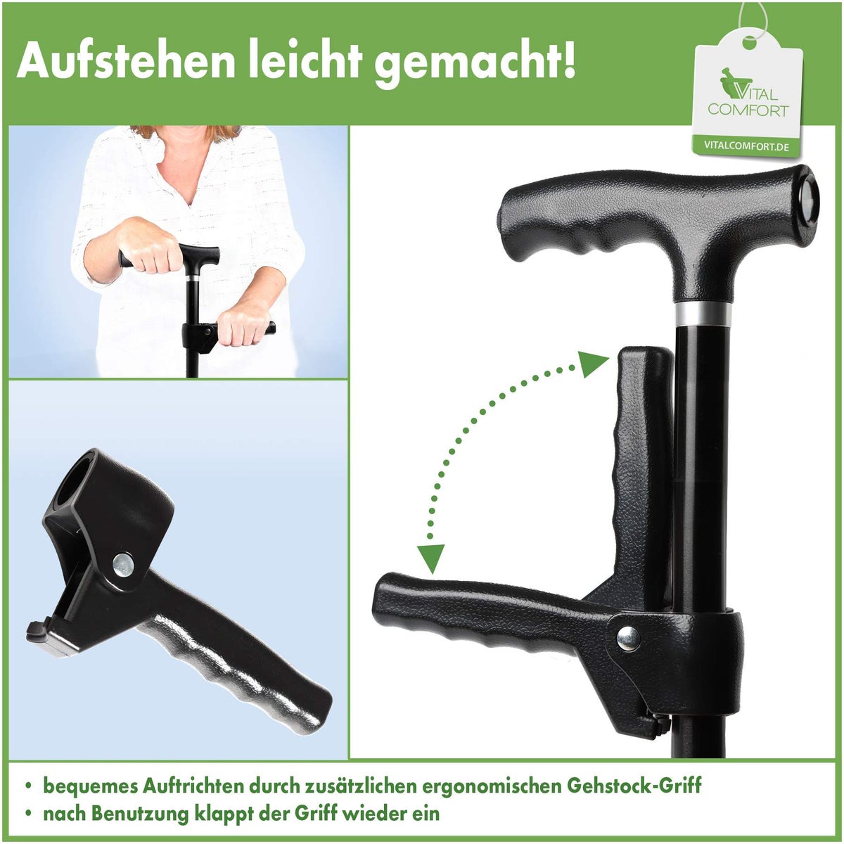 Vital Comfort Zusatzgriff für Gehstöcke 1 Stück