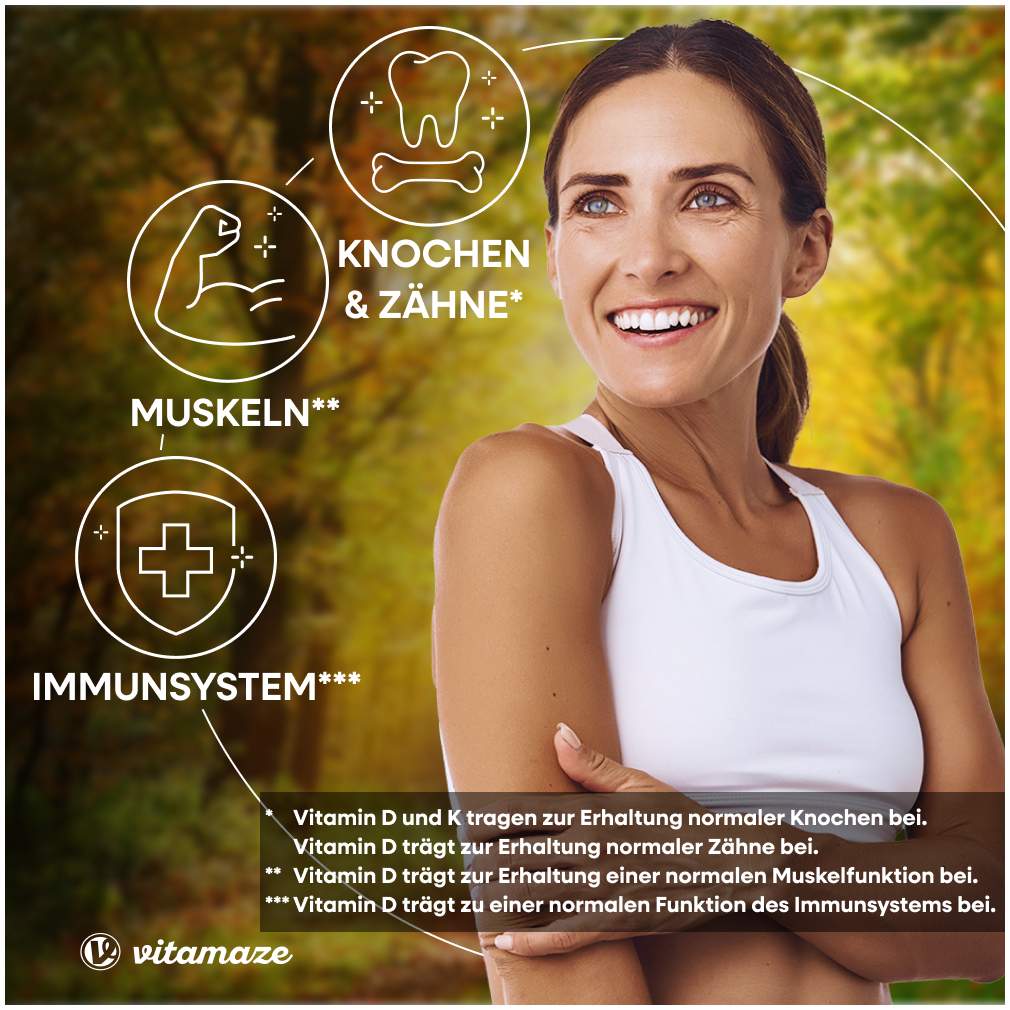 Vitamin D3 K2 2000 I.E. Vegetarisch 240 Tabletten