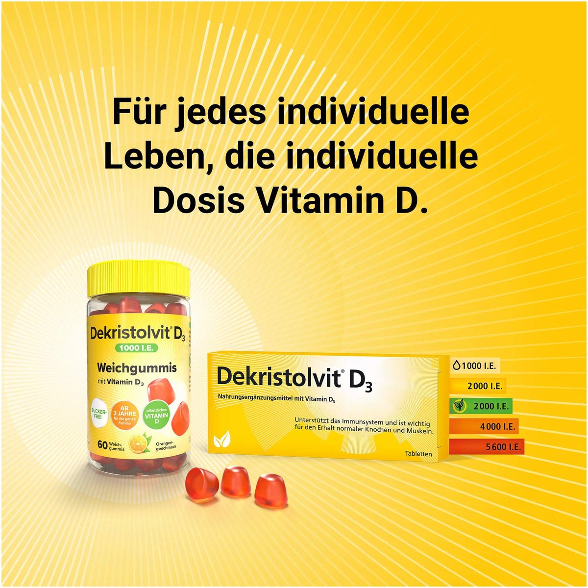Dekristolvit D3 1000 I.E. 60 Weichgummis