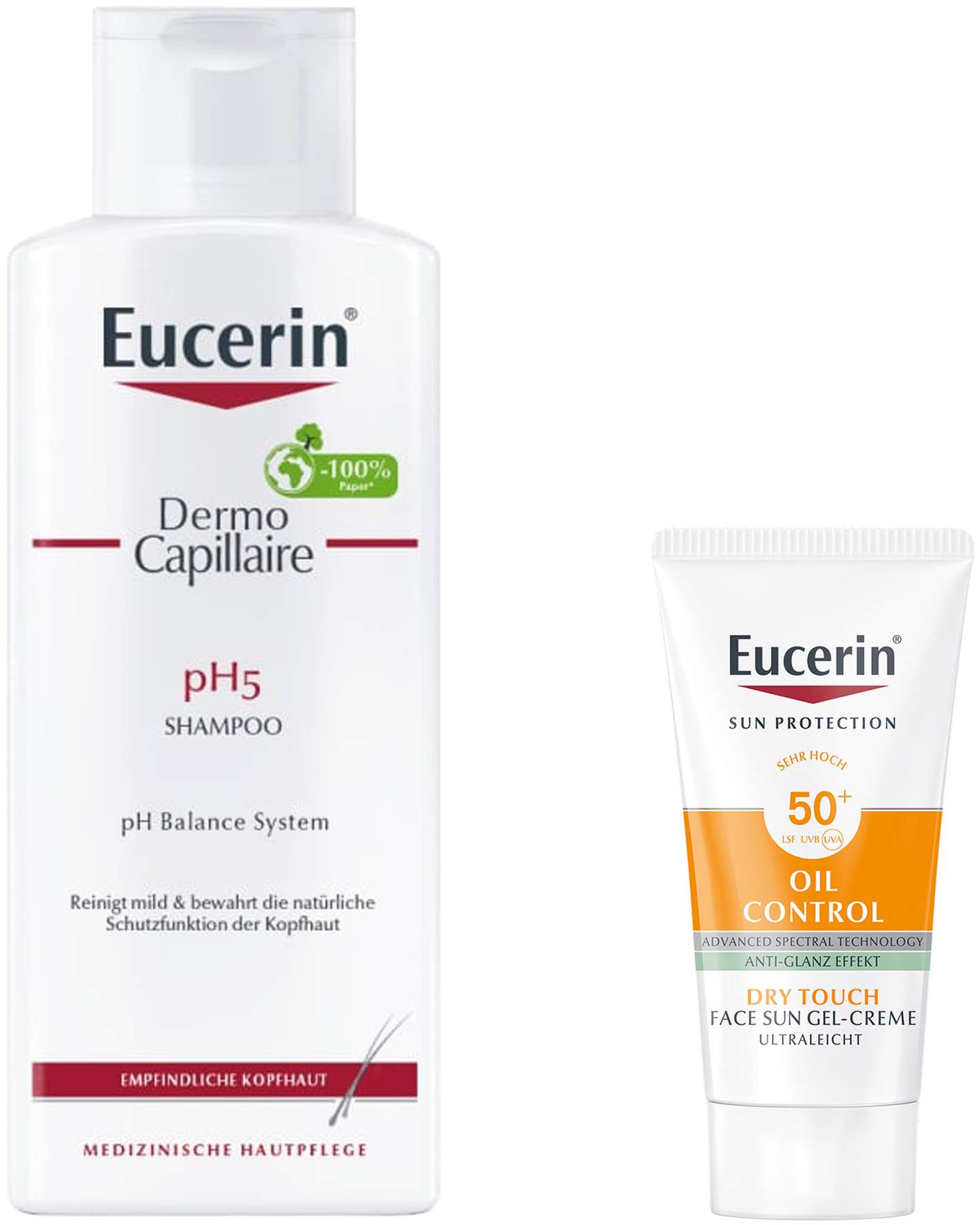 Eucerin Dermo Capillaire pH5 Shampoo 250 ml + gratis Eucerin Sun Gel-Creme Oil Control 20 ml