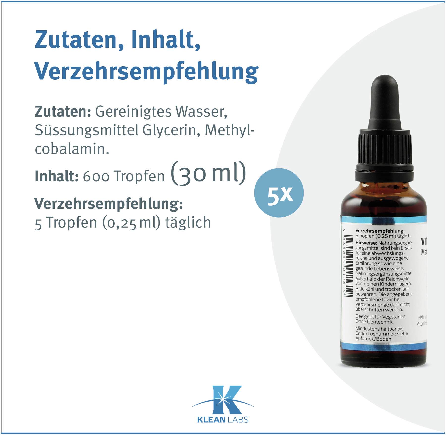 Vitamin B12 Methylcobalamin Flüssigkeit
